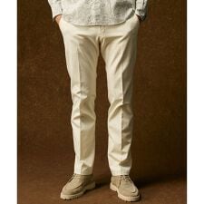 【キングサイズ・ウエストも伸びる！オーガニックコットン使用・25AW】トリコチンストレッチ パンツ