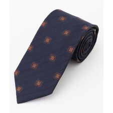 【イタリア素材・日本縫製】ヘリンボーンスクエアジャカード ネクタイ