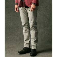 【イタリア素材/ストレッチ】ヘリンボンモールスキン5ポケットデザインパンツ