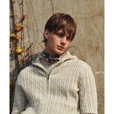 【オリジナルオーガニックコットン使用/サスティナブル】JOE COTTONケーブル ニットパーカー