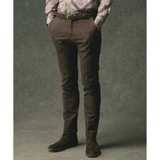 【ウエストも伸びる!オーガニックコットン使用】ムリネへリンボンストレッチ パンツ