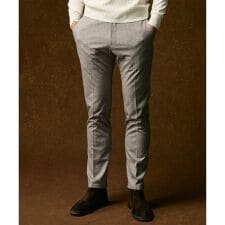 【キングサイズ・ストレッチ/ウエストも伸びる】ウールライクフランネルジャージーパンツ