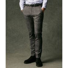 【キングサイズ・ストレッチ/ウエストも伸びる】ウールライクフランネルジャージーパンツ