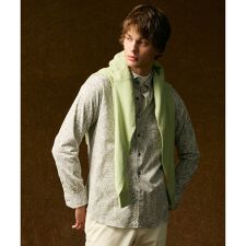 【キングサイズ・LIBERTY・綿100％】リバティペイズリープリントコーデュロイ シャツ