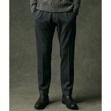 【キングサイズ・軽量/ストレッチ/尾州産ジャージー素材】ウールミルドジャージータック パンツ