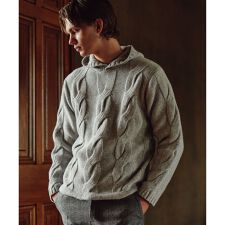 【キングサイズ・インポート素材/軽量】ベビーアルパカ ニットパーカー