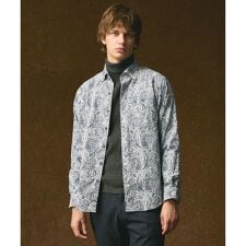 【LIBERTY・綿100％】リバティペイズリープリントコーデュロイ シャツ