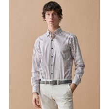 【キングサイズ・ストレッチ・イージーケア・JAPANファブリック】ストライプストレッチ シャツ