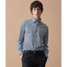 【キングサイズ・ストレッチ・イージーケア・JAPANファブリック】ストライプストレッチ シャツ