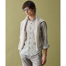 【キングサイズ・エコ素材和紙使用・日本素材】和紙杢メッシュクルーネック ニット