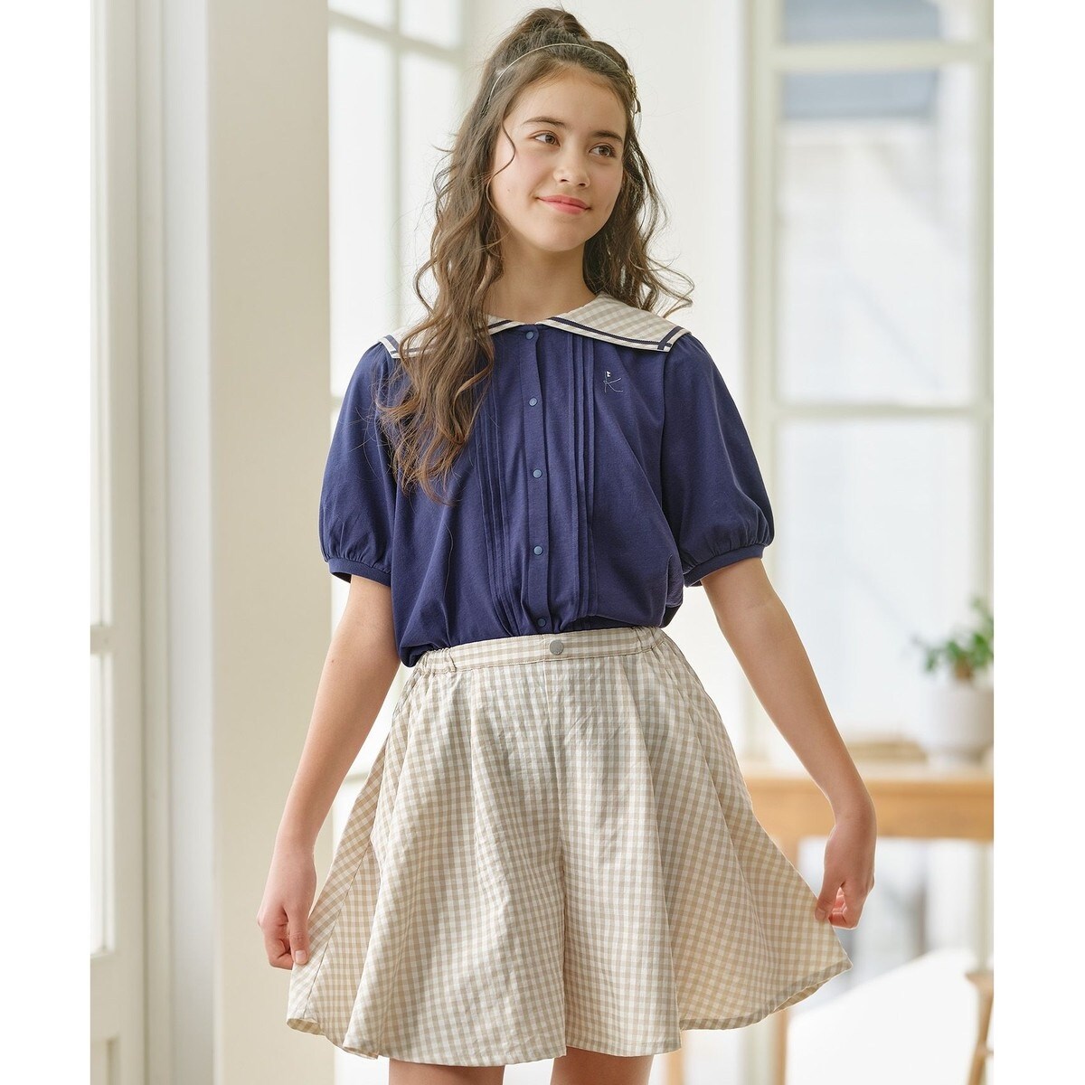 150-160cm】ギンガムセーラー ブラウス | 組曲(KUMIKYOKU) | マルイ