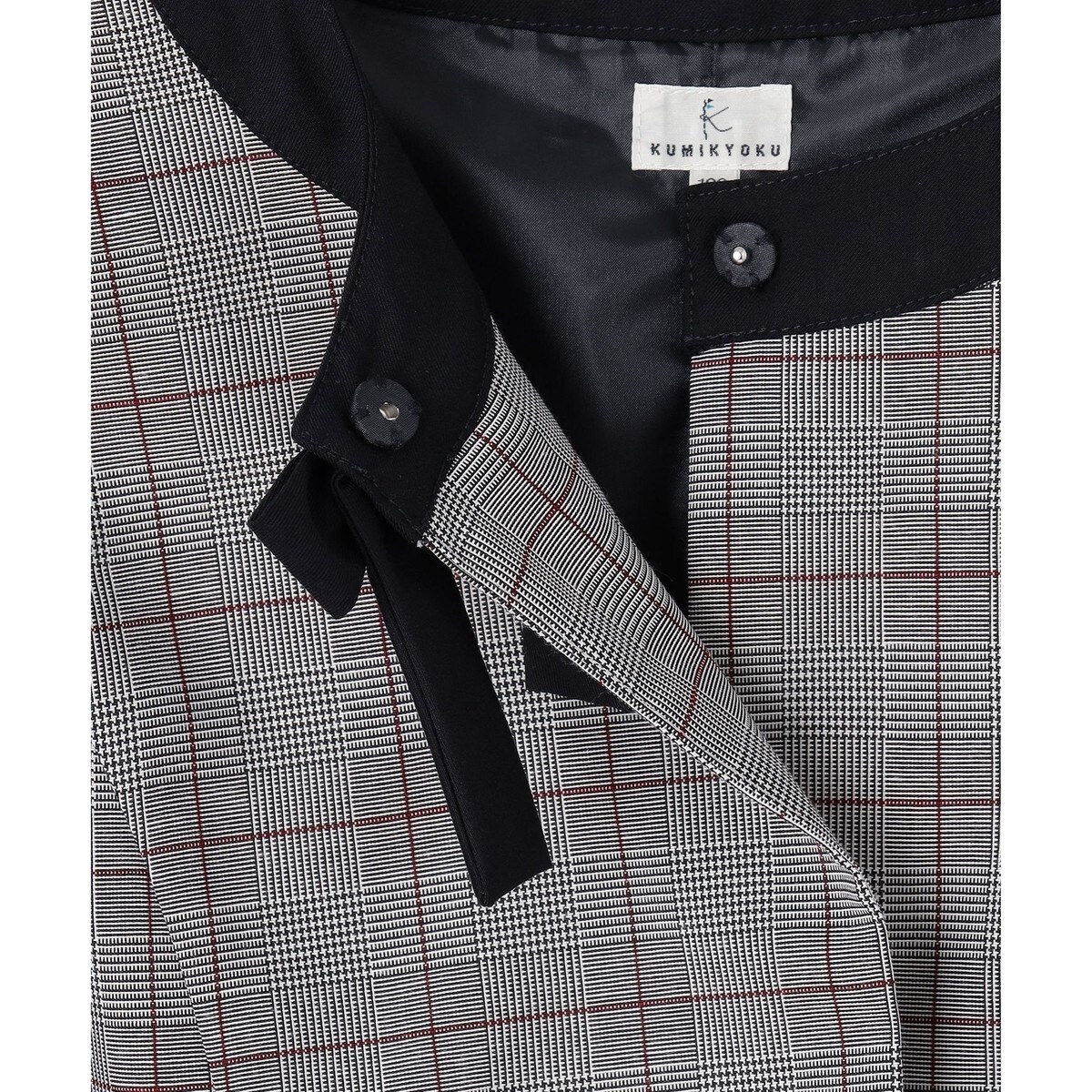 110-140cm】グレンチェックジャケット＆プリーツワンピース セット