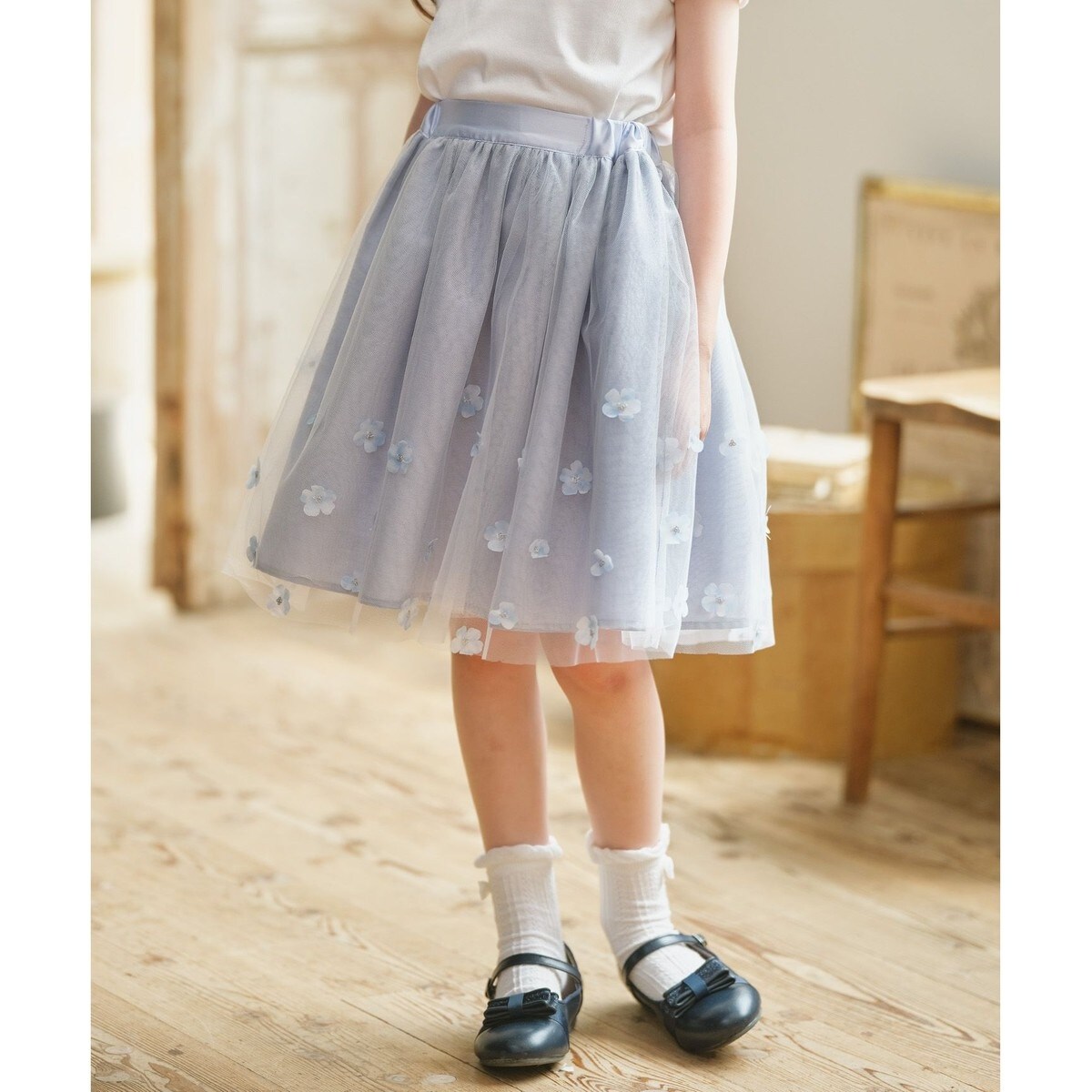 キッズ服　ブレザー / スカート / ベスト（ニット）KUMIKYOKU 組曲 スカート 「S-Lサイズ」チュール キッズ 子供服 女の子