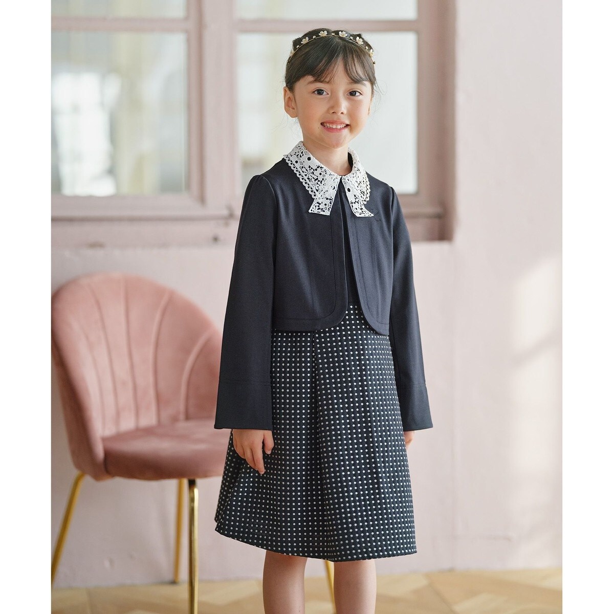 セミフォーマル】ノーカラーボレロ | プティマイン(petit main