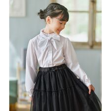 組曲(KUMIKYOKU)の【110-140cm】 レースリボンタイブラウス