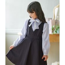 組曲(KUMIKYOKU)の【110-140cm】 レースリボンタイブラウス