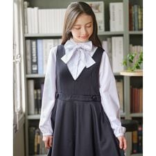 組曲(KUMIKYOKU)の【150-170cm】 レースリボンタイブラウス