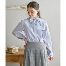 組曲(KUMIKYOKU)の【150-170cm】 レースリボンタイブラウス