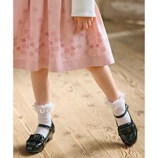 【16-24cm】レース付シルケット ショートソックス