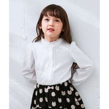 長袖　スタンドカラーブラウス