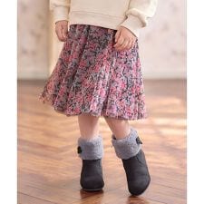 花柄 チュール フレア スカート