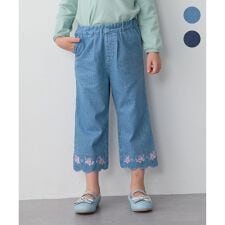 スカラップ×刺繍デニムパンツ