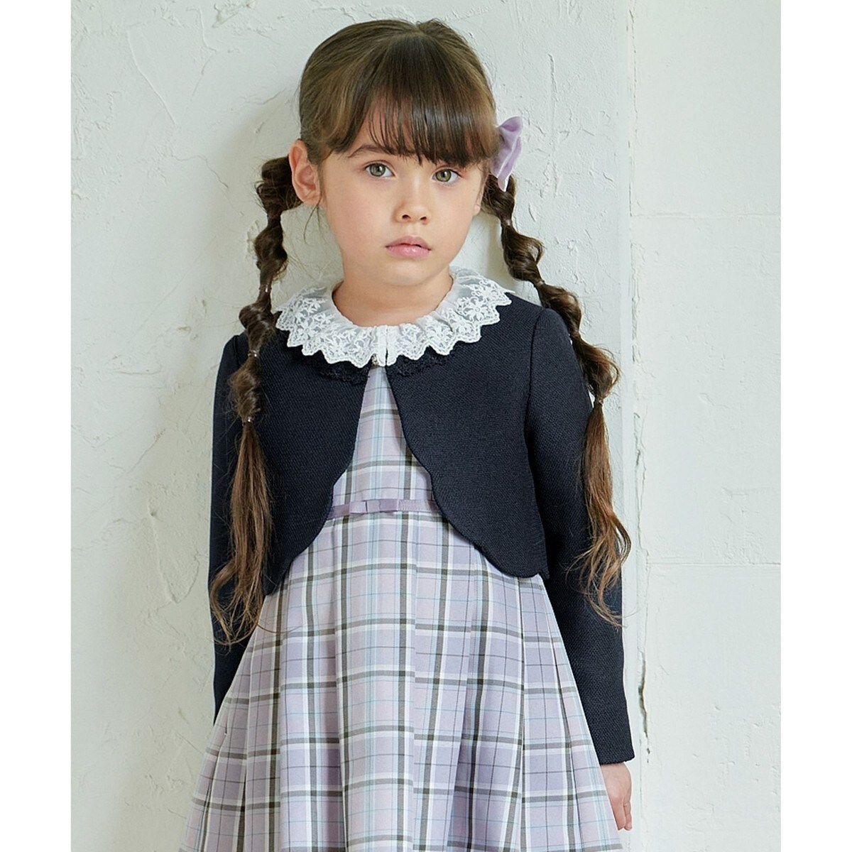anyFAM アンサンブル ノーカラージャケット ノースリーブワンピース 女の子 trim_ofcrs_item4c56d164a30111e