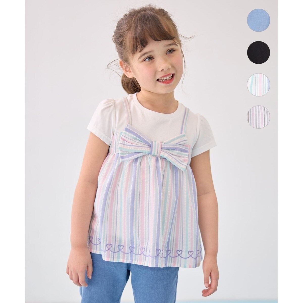 any FAM× リトルツインスターズ 】キキ＆ララ 袖レースTシャツ