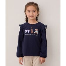 おけいこモチーフ刺繍入り 長袖Tシャツ