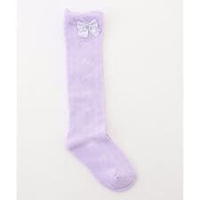 リボン柄 ジャガード ハイソックス