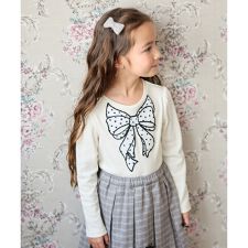 ドットリボン 長袖Tシャツ