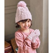 ケーブルニット手袋