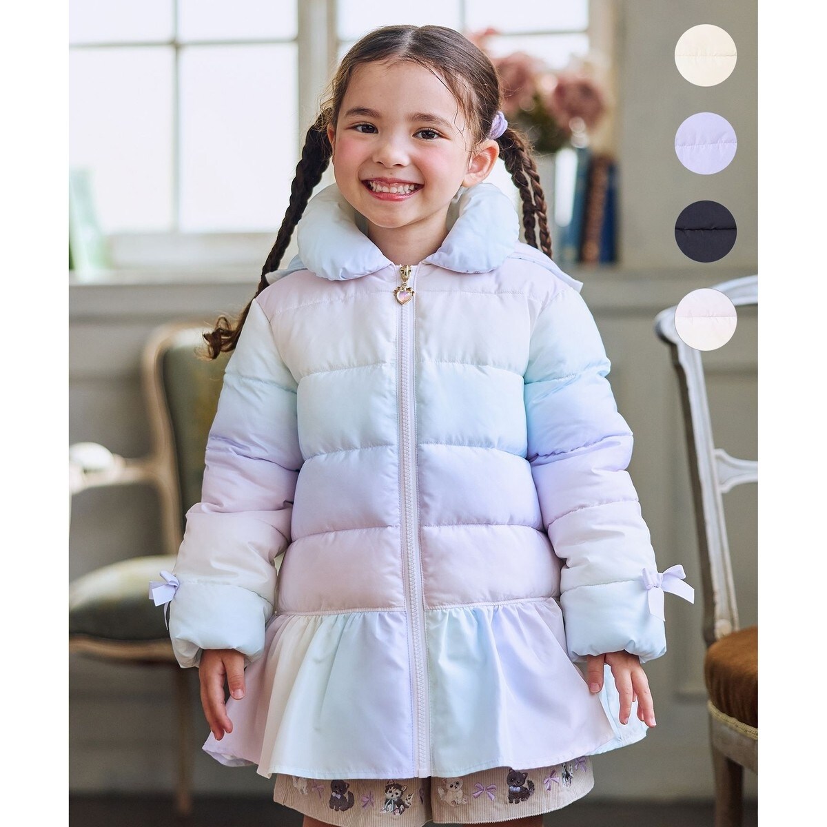 フード取り外し/洗濯機可能】中綿フリル リボンコート | エニィ(ANY