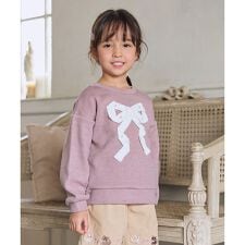 リボン ニットソー トレーナー