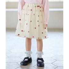 【Strawberry Collection】総刺繍 いちごチュールスカート