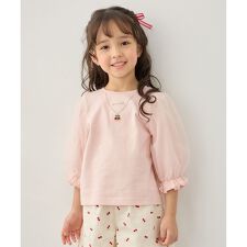 チュール袖 七分Tシャツ