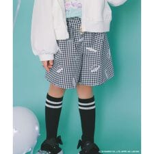 【シナモロール×ANY KIDS】刺繍 ギンガムキュロット