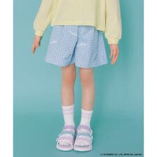 【シナモロール×ANY KIDS】刺繍 ギンガムキュロット