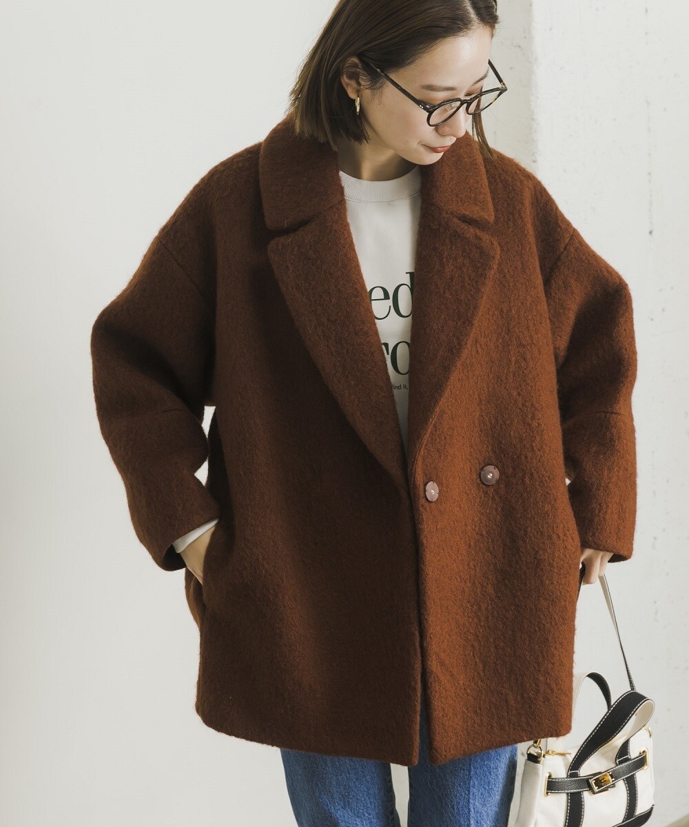 アーバンリサーチ　モヘヤMIXシャギーハーフコート URBAN RESEARCH（アーバンリサーチ）の「モヘヤMIXシャギー