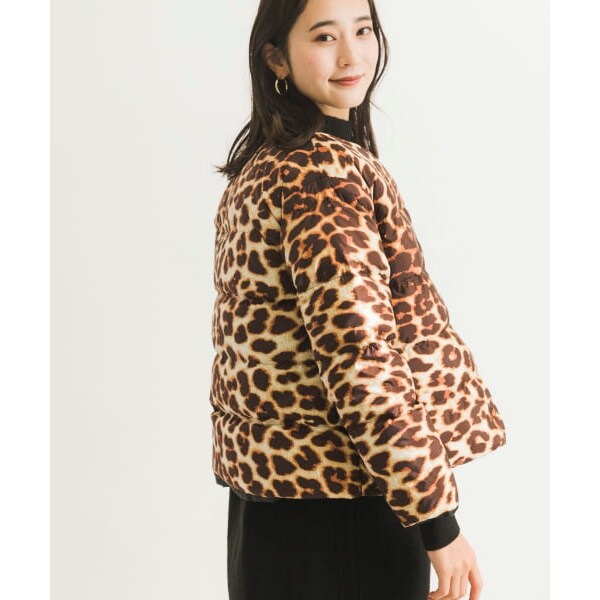 スピックアンドスパン レオパードシャギーバルカラーコート