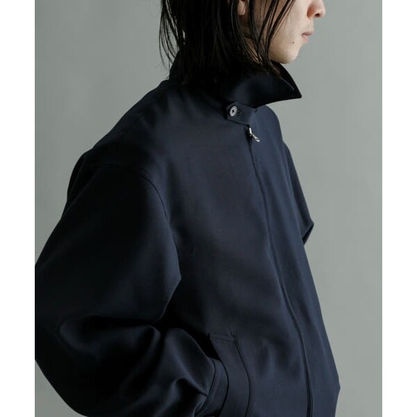 Scye Harrington Jacket ネイビー Scye (サイ) Cotton Linen Plaid Harrington Jacket [DARK NAVY]