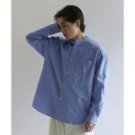 トーマスメイソンバンドカラーオーバーシャツ|ROYAL