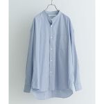 トーマスメイソンバンドカラーオーバーシャツ|STRIPE