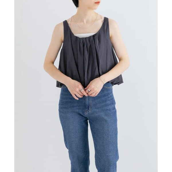 AMOMENTO SHEER VOLUME CROP TOP