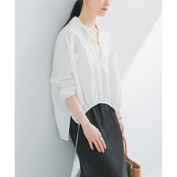 URBAN RESEARCH｜ラミーレーヨンギャザーヘムシャツ | Rakuten