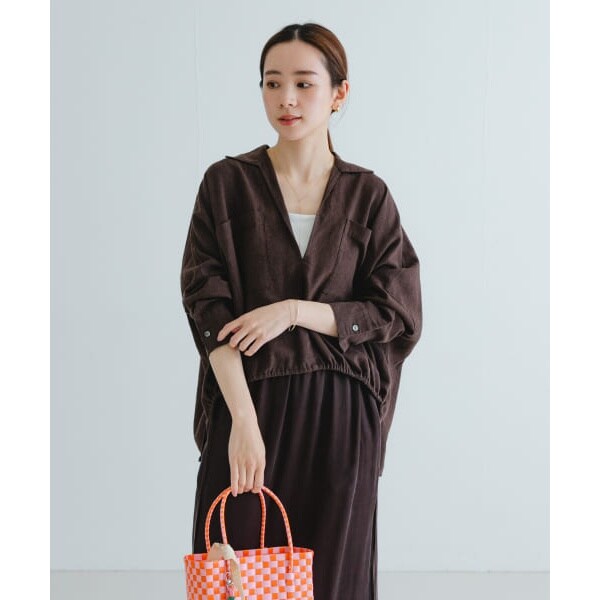 Coty様　URラミーシャツブラウン ラミーレーヨンギャザーヘムシャツ | アーバンリサーチ(URBAN