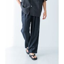 LINEN TUCK PANTS