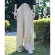 『3サイズ展開』new basic　リネンイージーワイドスラックス