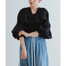 crinkle crinkle crinkle　embroidery cropped blouse