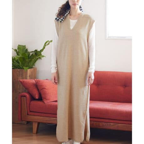 siiwa キャメル混ドロップショルダーワンピース | アーバンリサーチ  